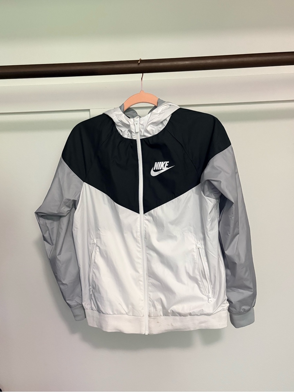 Nike Light Gray & Black Sport Jacket with Mesh Lining